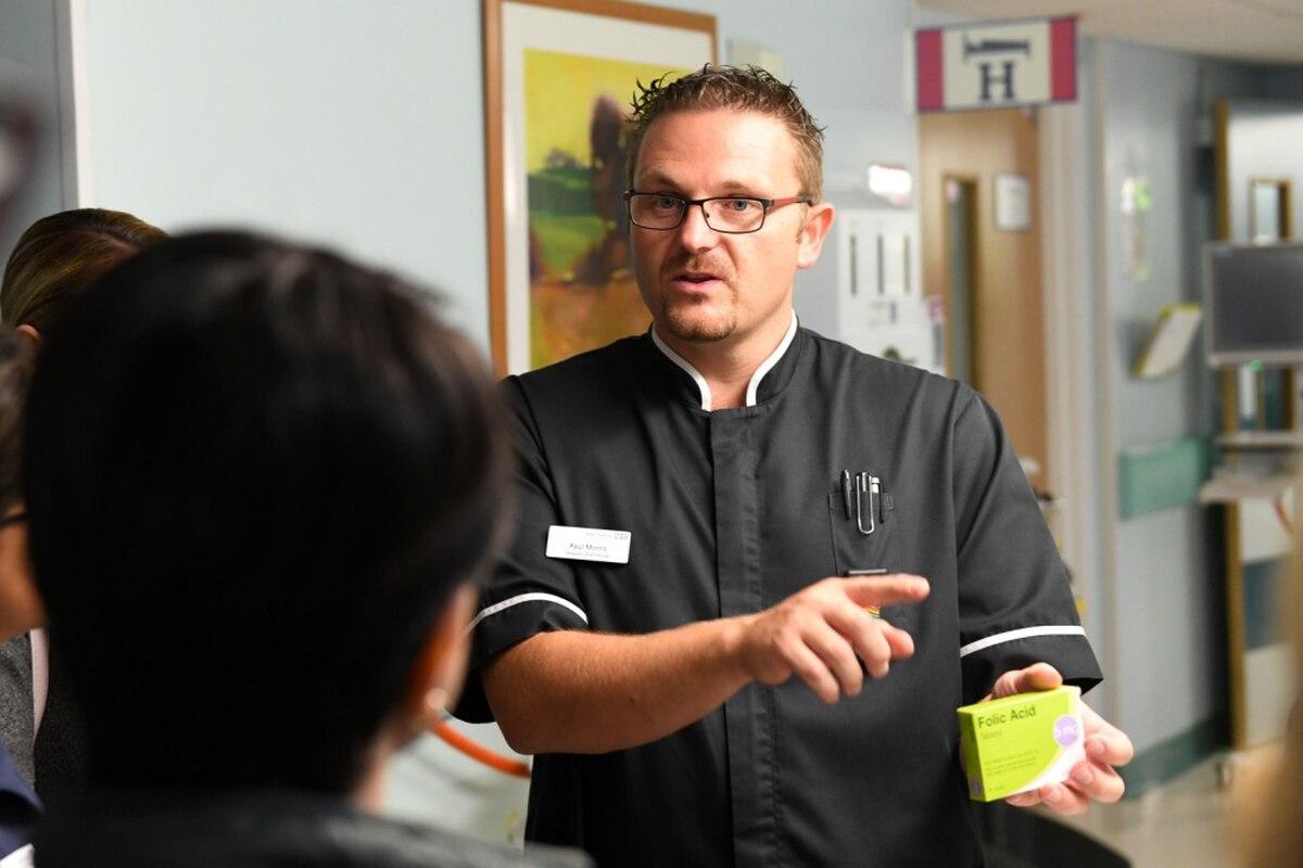 Liberty Wing spouses learn English medical phraseology as part of a nurse recruitment event at West Suffolk Hospital, England, Oct. 22. If accepted the nursing applicants will undergo an extensive training process, which i U.K. hospital recruits Air Force spouses to work as registered nurses there