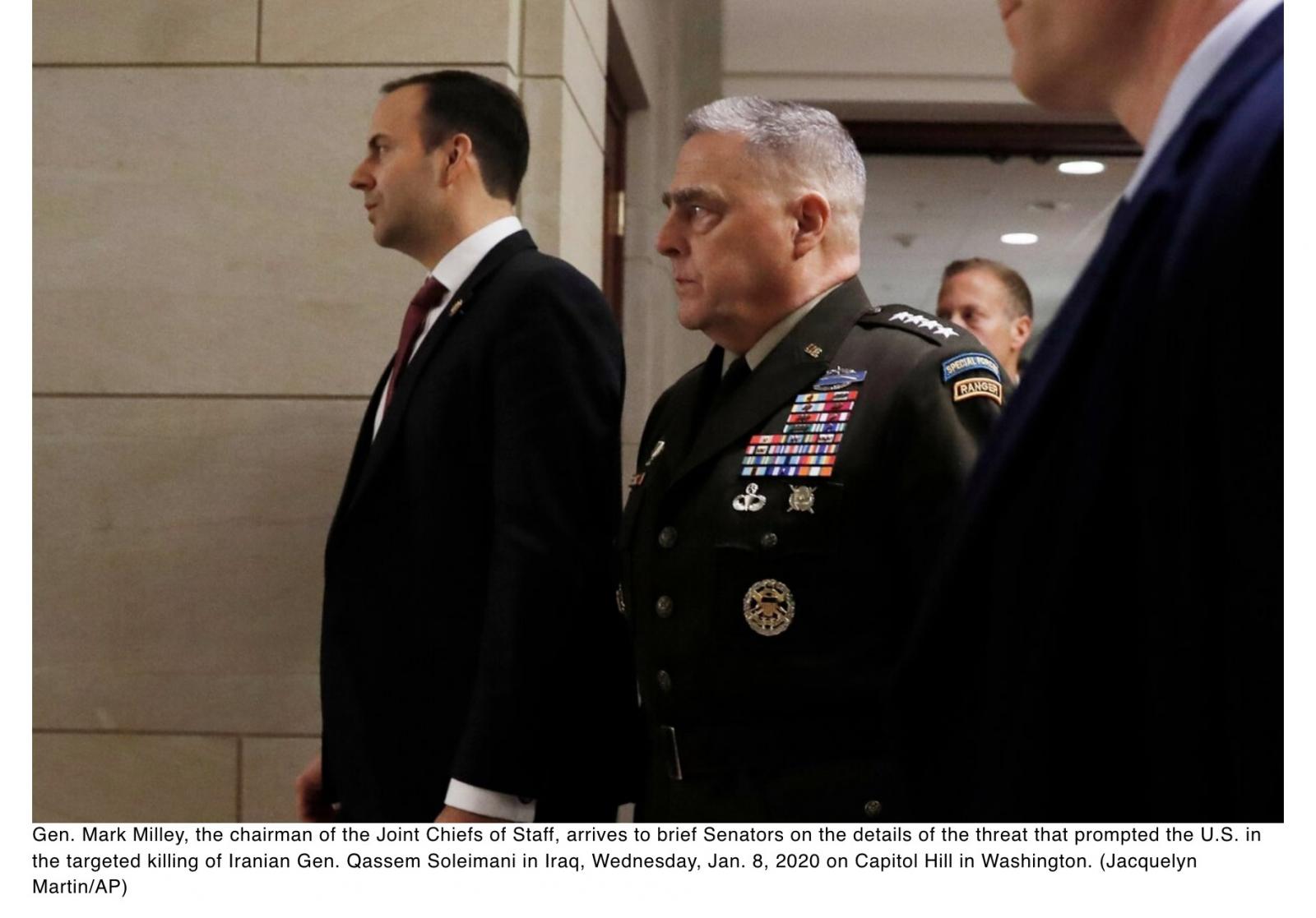  Milley says Iran launched ballistic missiles intending to kill