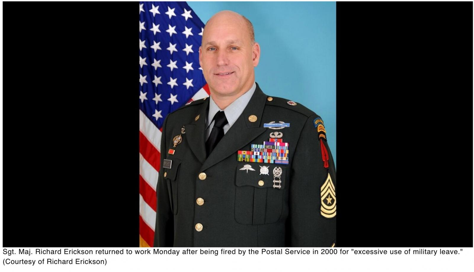  Guardsman fired from the Postal Service in 2000 for military service receives notice to return to work