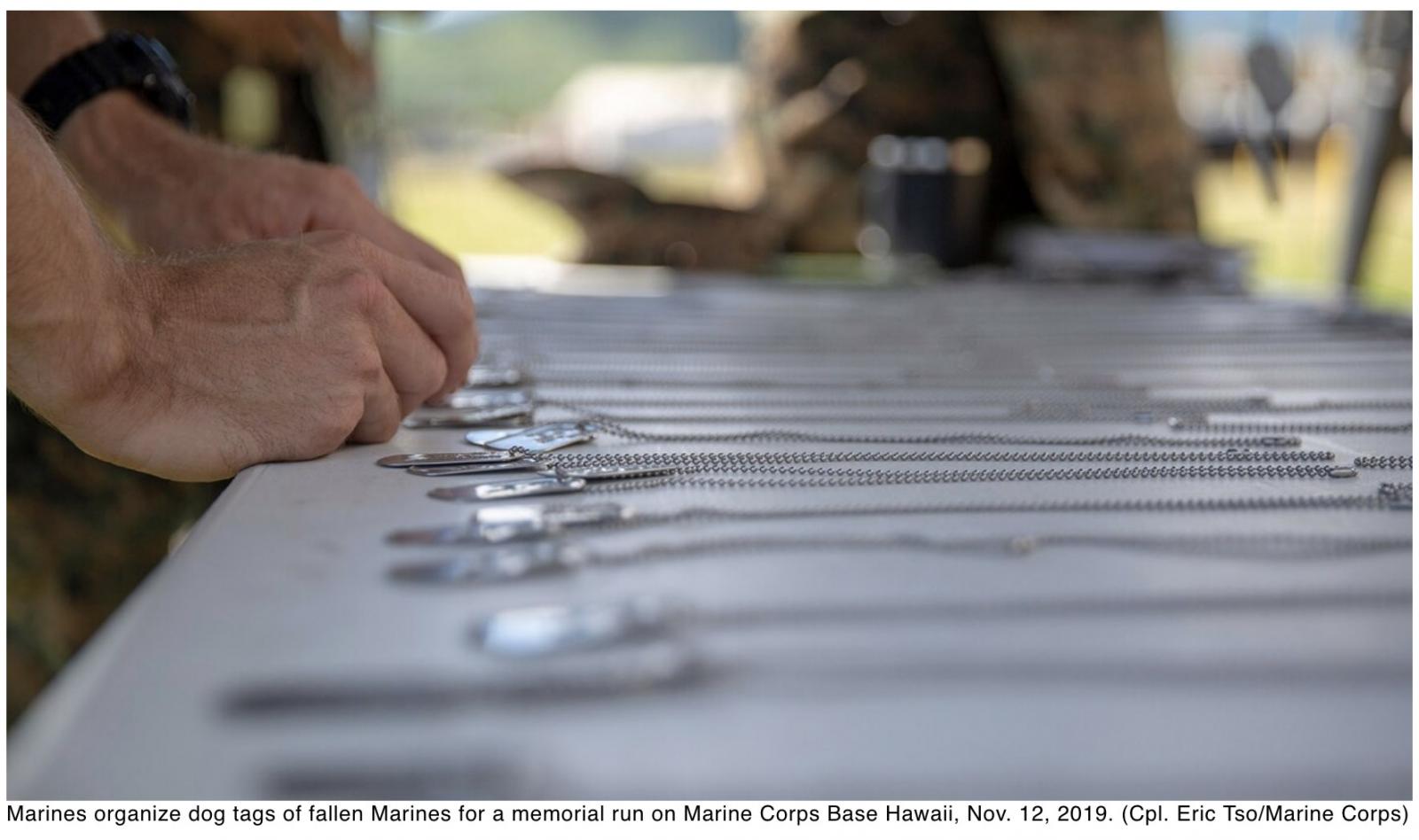  Marine Corps is disallowing Shields of Strength Bible verse dog tags