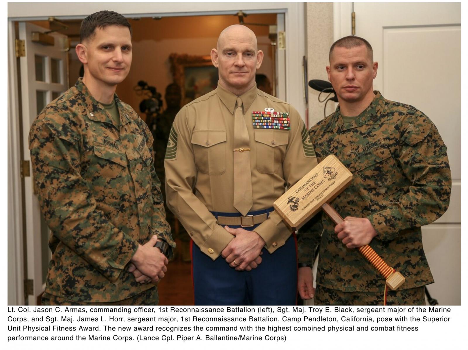  This Marine unit is the most physically fit in the Corps â€” at least for 2019