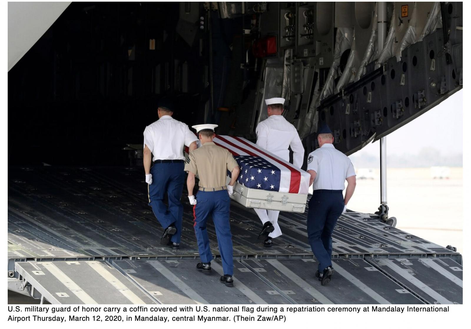  Myanmar repatriates suspected remains of US WWII servicemen