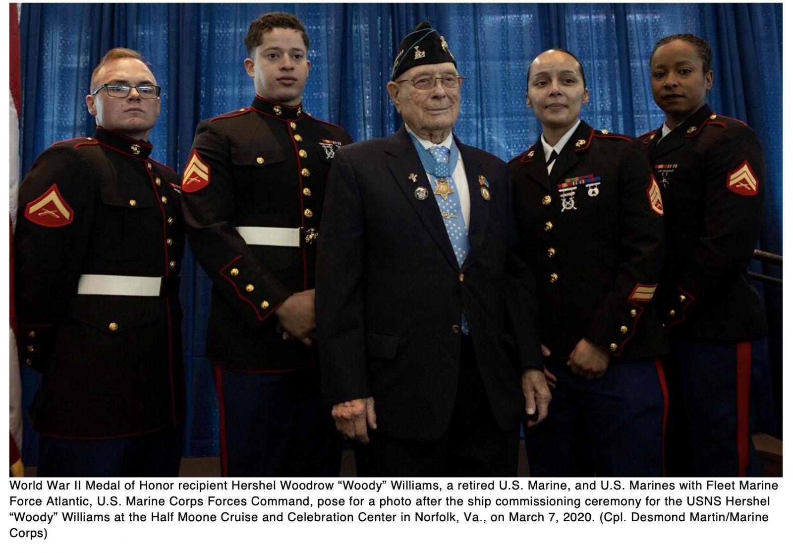  Iwo Jima hero, 96, sees US warship commissioned in his honor