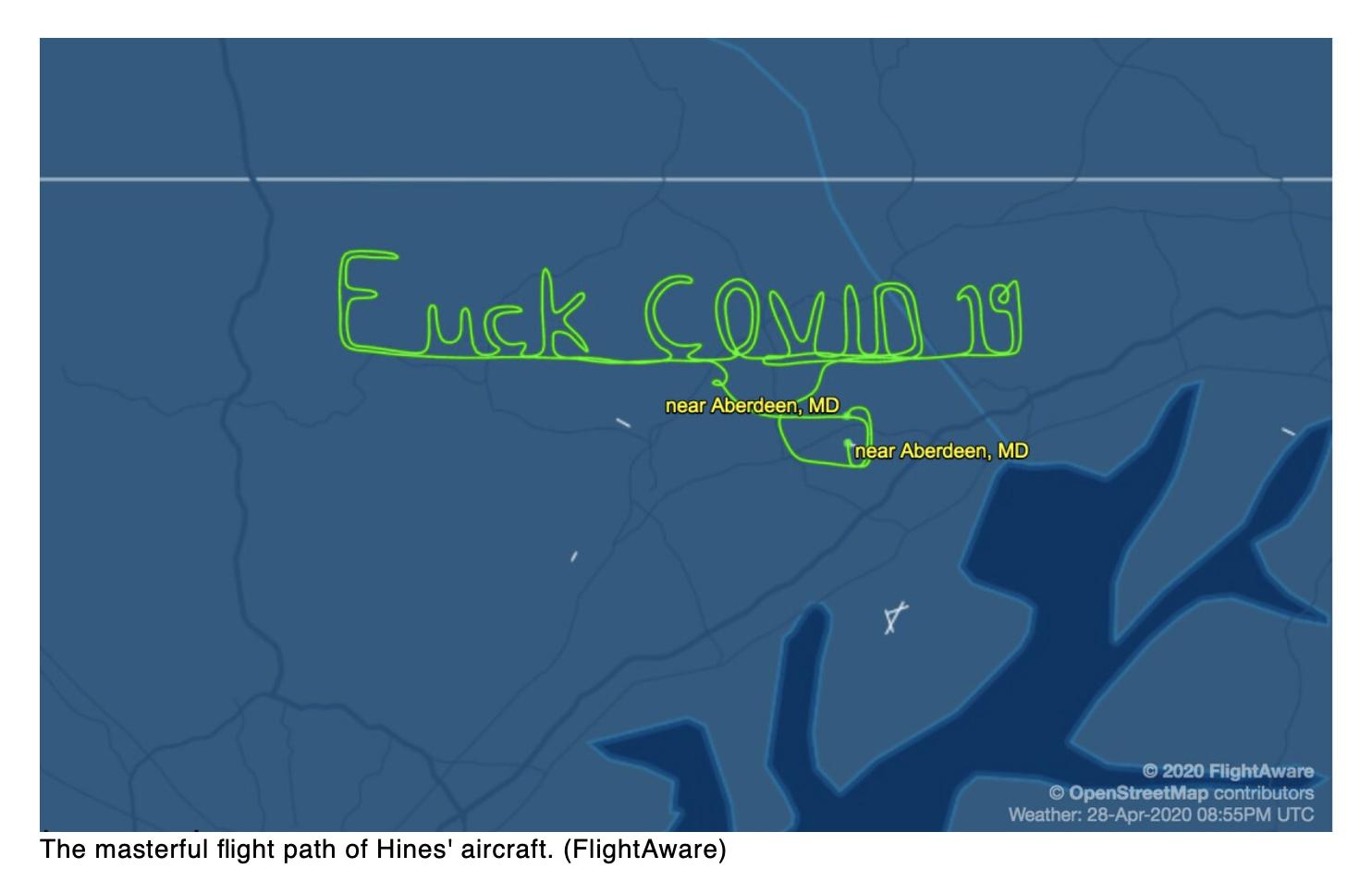  Pilot spells F--k COVID 19 in flight path
