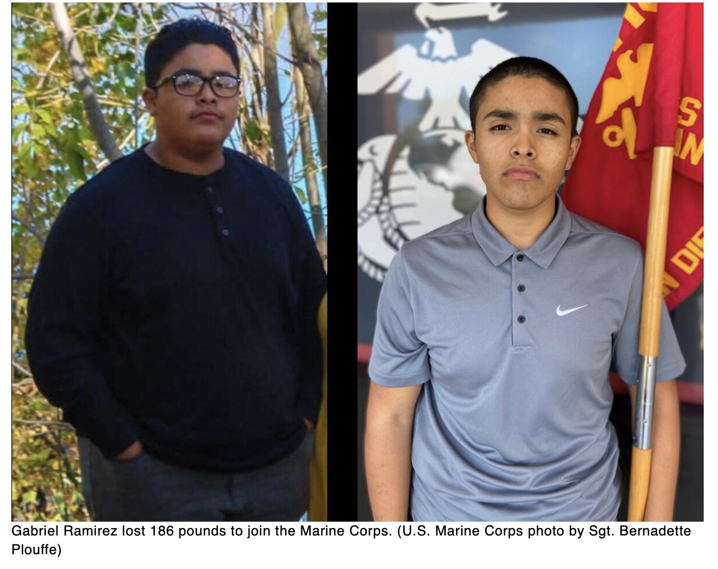  This teen lost nearly 200 pounds to join the Marine Corps