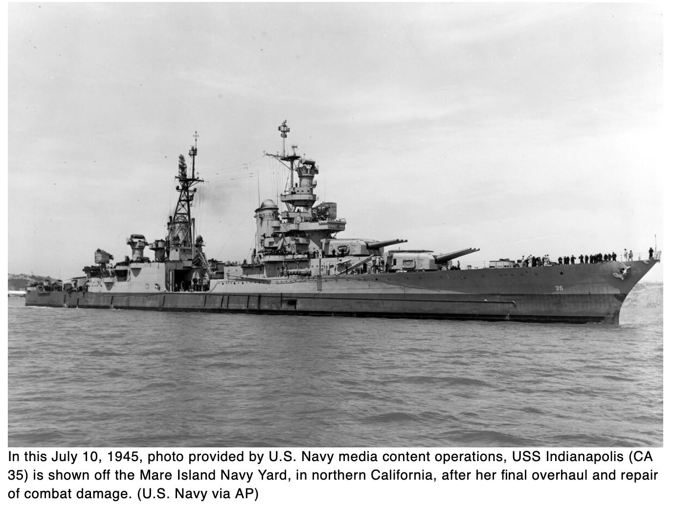  Congress awards its highest honor to WWII crew of USS Indianapolis
