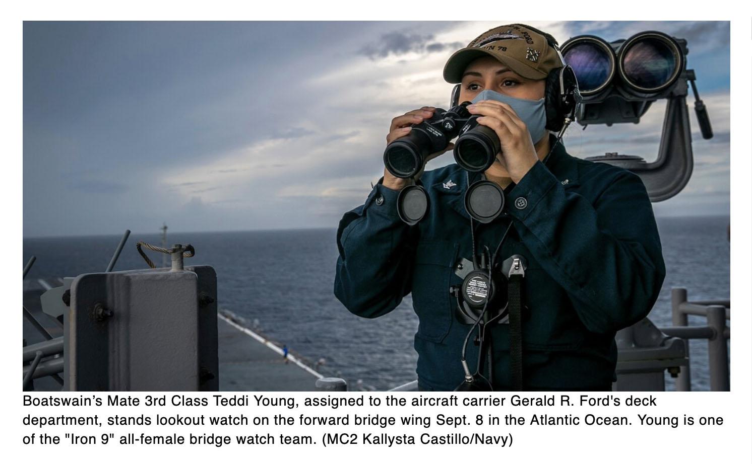 USS Fords all-female bridge watch team is impressing fellow sailors