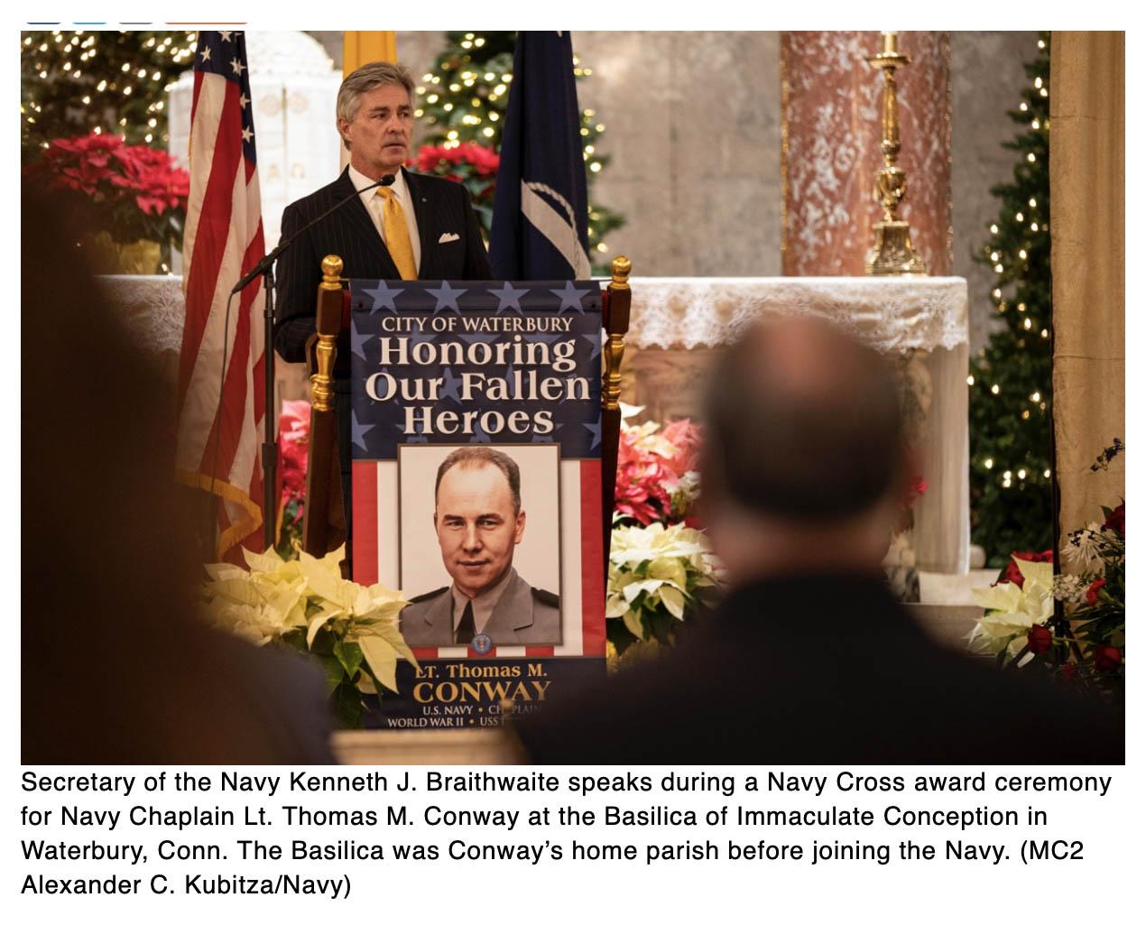  WWII Navy chaplain posthumously awarded Navy Cross for comforting fellow sailors in â€˜shark infested watersâ€™