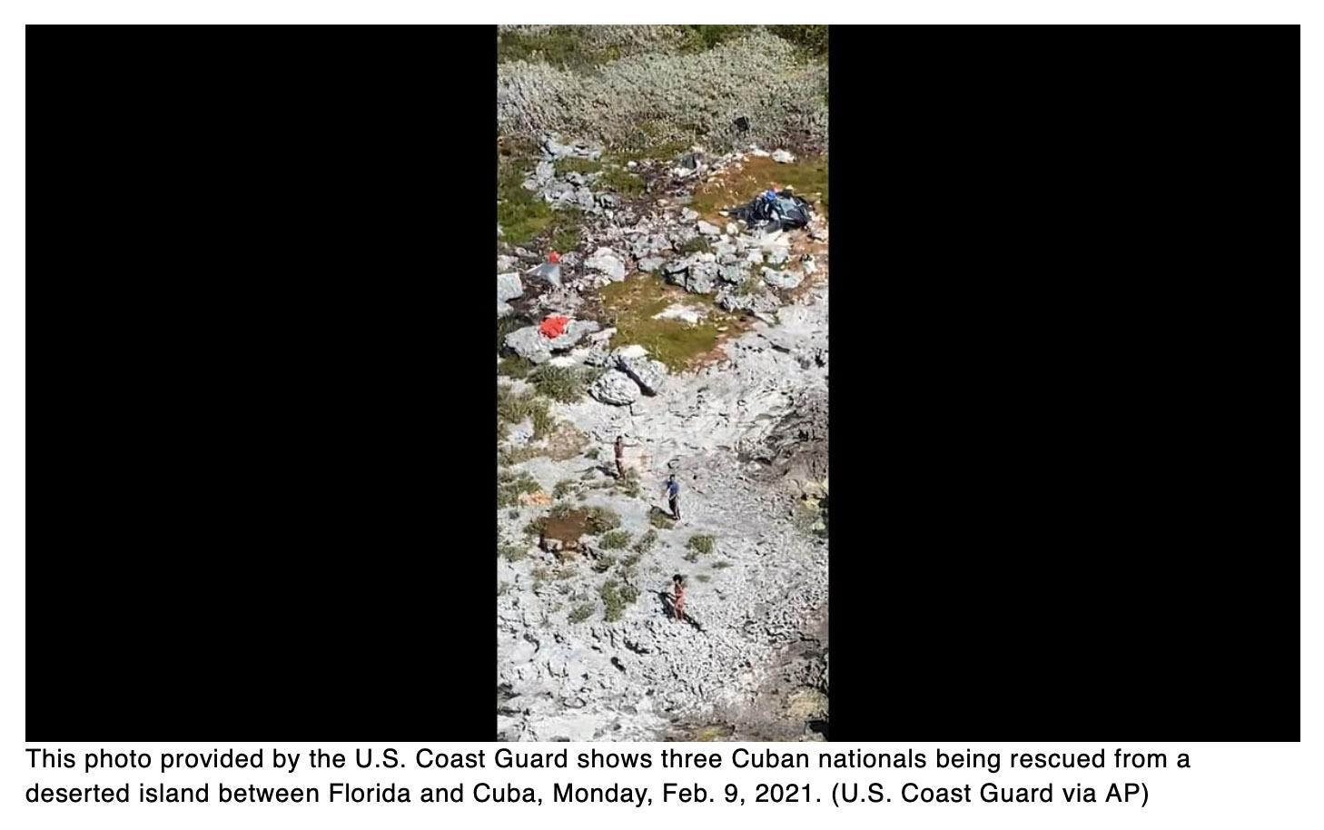  Coast Guard rescues 3 Cubans stranded on island for 33 days