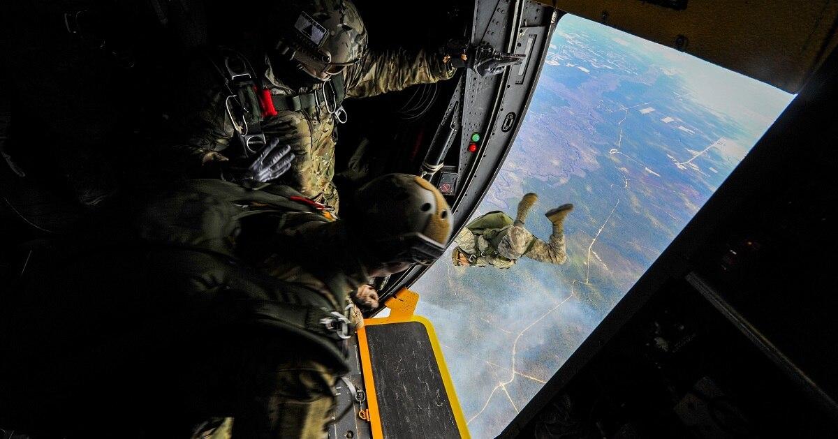 Special tactics airmen from the 24th Special Operations Wing jump out of an MC-130H Combat Talon II at Hurlburt Field, Fla., in January 2015. The 24th SOWâ€™s mission is to provide special tactics forces for rapid global e First enlisted woman qualifies for formal combat controller training
