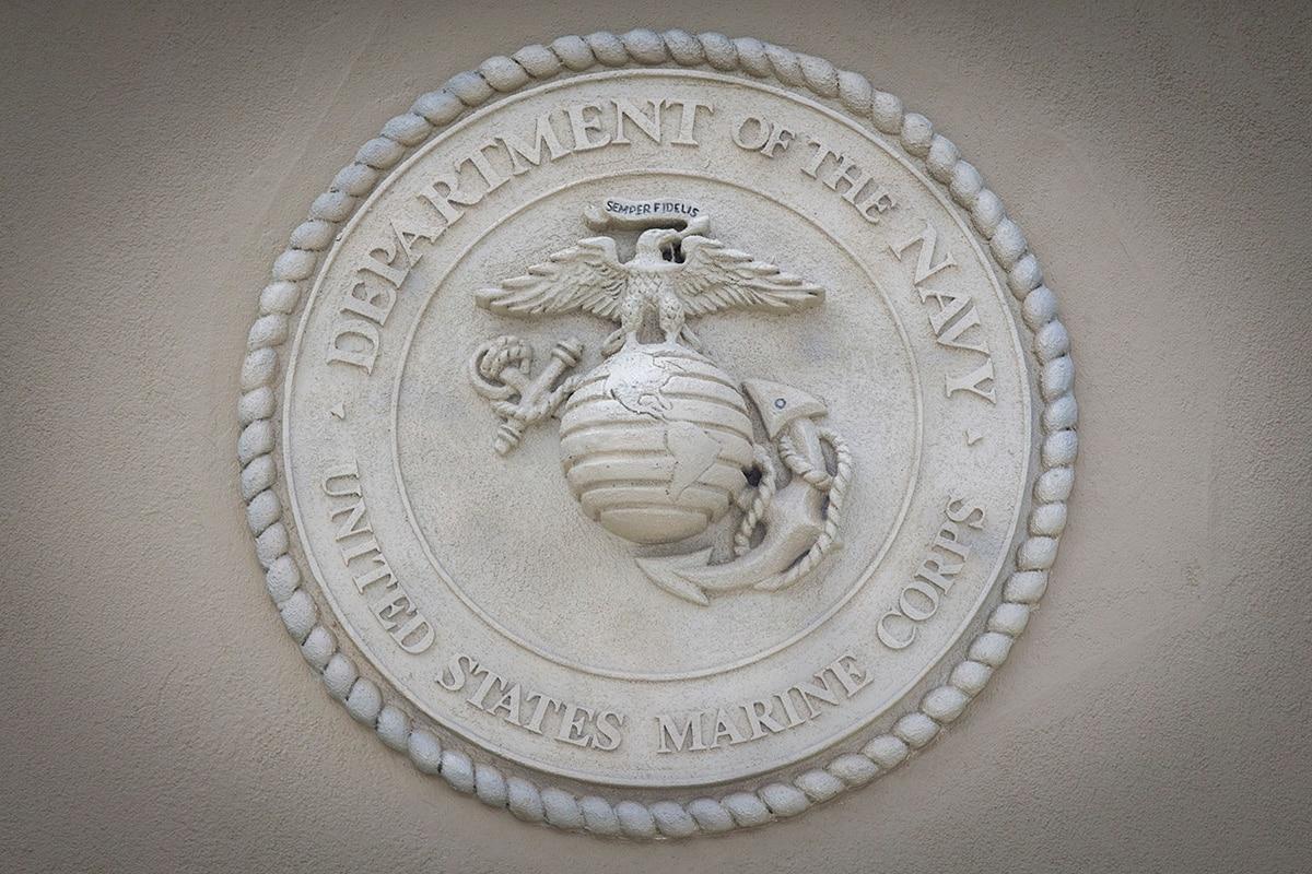 A photo of the U.S. Marine Corps emblem at the Marine Corps Base Camp Pendleton Training Center, May 31, 2018. (Cpl. Juan C. Bustos/Marine Corps) Child runs 7 miles to honor Marine dad killed in 2015 Black Hawk crash