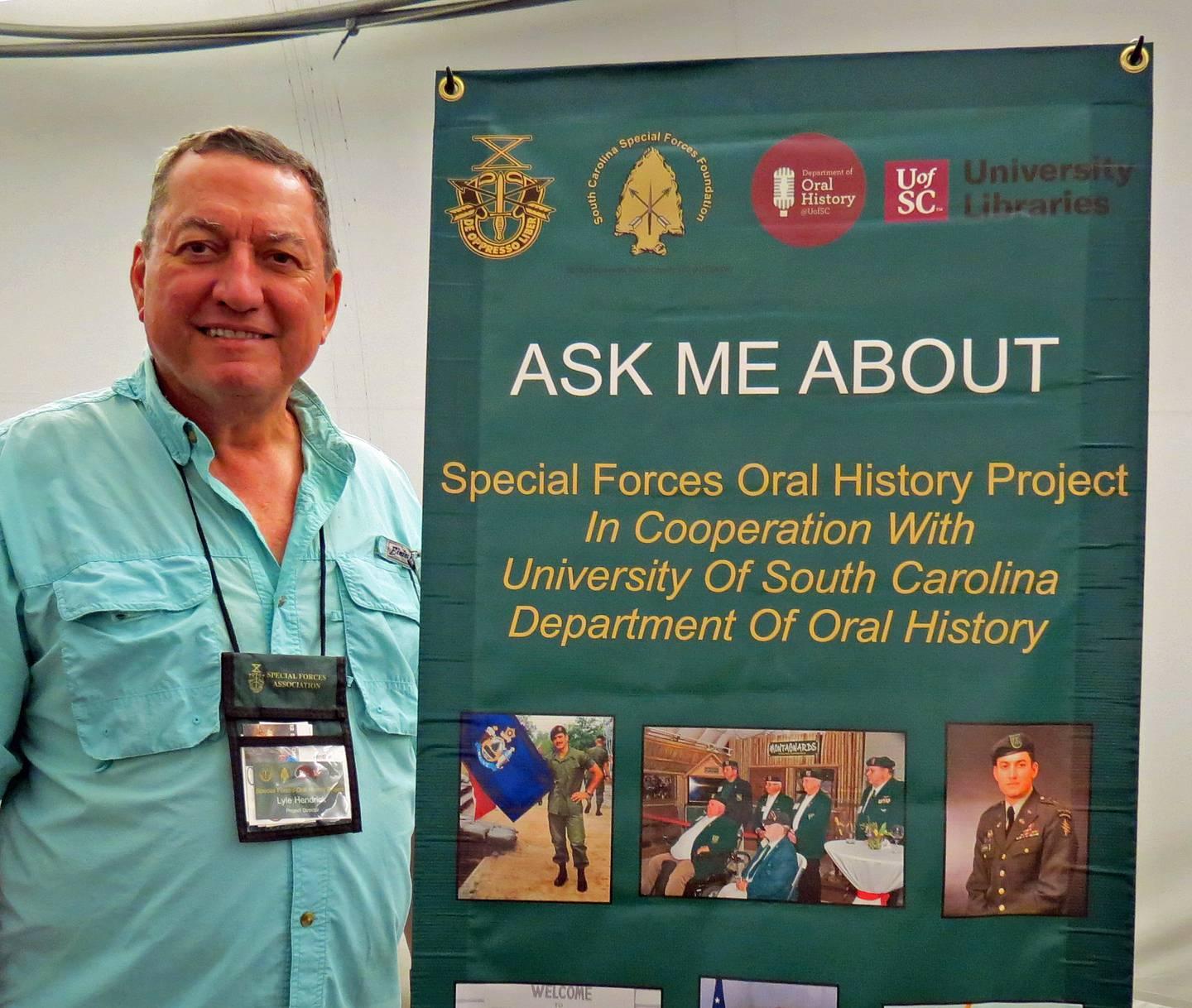 Lyle Hendrick, a former Army Special Forces officer, pictured in 2019 at the Special Forces Association conference. Hendrick is leading an effort to get Green Beret veterans record their stories for posterity. (Courtesy of Former Green Beret asks SF vets to tell their stories for future generations