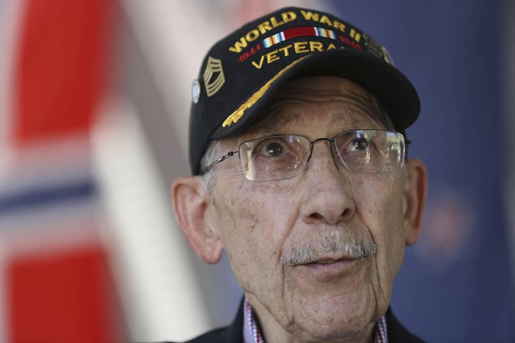 World War II veteran Louis Graziano reflects on his service while visiting the National D-Day Memorial in Bedford with his family on Tuesday, Sept. 24, 2019. (Heather Rousseau/The Roanoke Times via AP, File)
