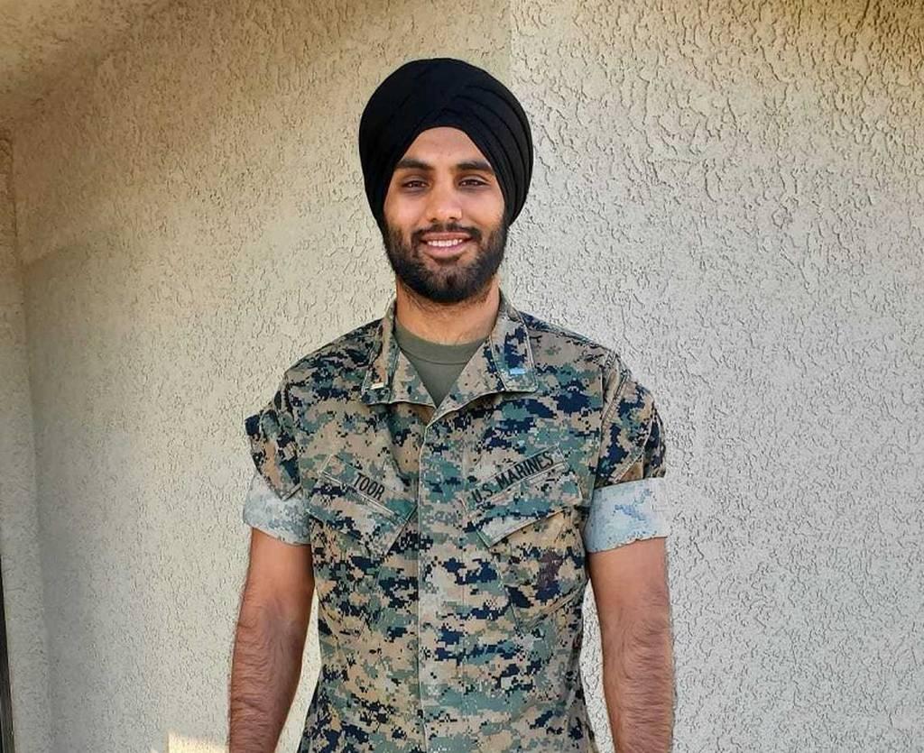 First Lt. Sukhbir Toor recently was granted the ability to wear a turban in uniform as a sign of his Sikh faith. (Sikh Coalition) A Sikh Marine is now allowed to wear a turban in uniform