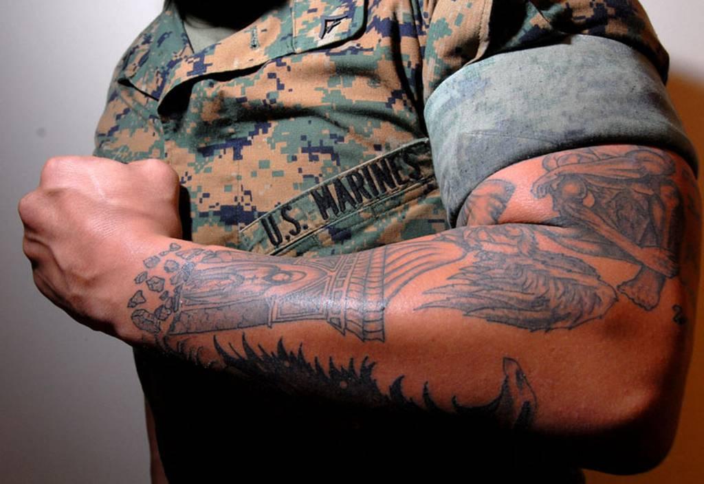 Marines have long wanted a more relaxed tattoo policy. (Alan Lessig/Staff)