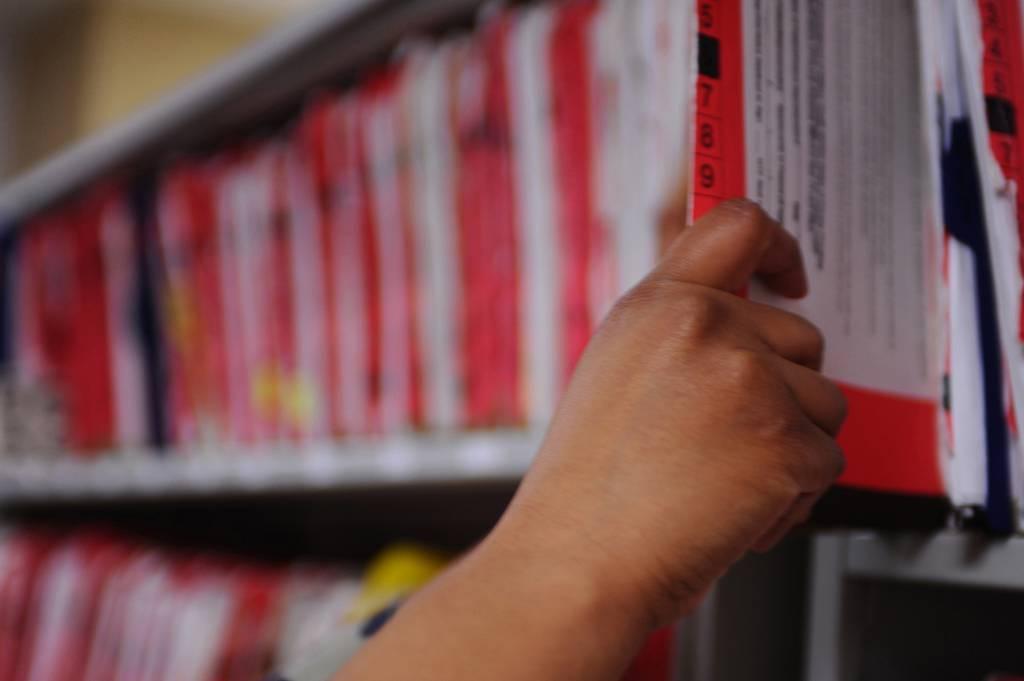 A service member shelves patient medical records at Ellsworth Air Force Base, S.D., March 26, 2009. (Senior Airman Kasey Zickmund/Air Force) VA to resume medical records overhaul in early 2022, with new leadership guiding the work