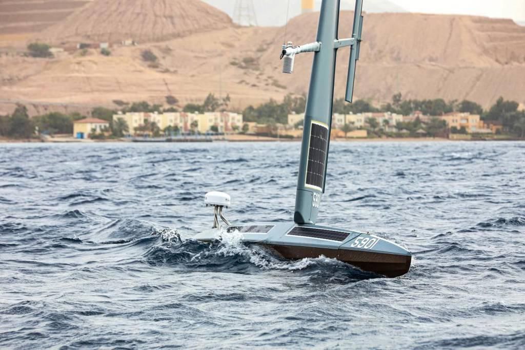 The Navy began testing a sailboat drone Sunday in the Middle East. (Navy)