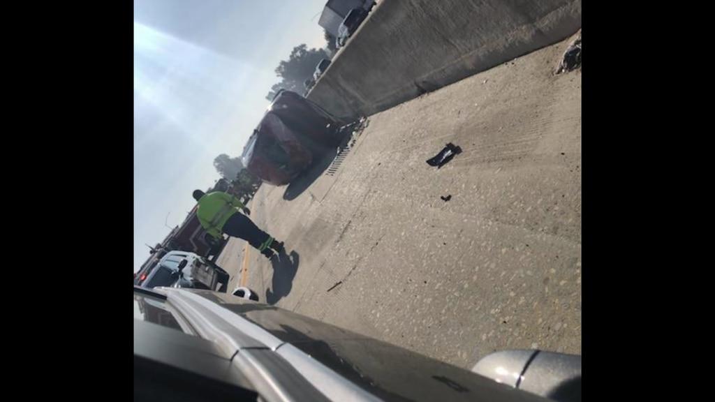 Staff Sgt. Joseph Maldonado stopped on his way to work to rescue a man from an overturned Mercedes. (Photo by Staff Sgt. Joseph Maldonado, USMC) â€˜I have to help:â€™ Marine rescues man in overturned car