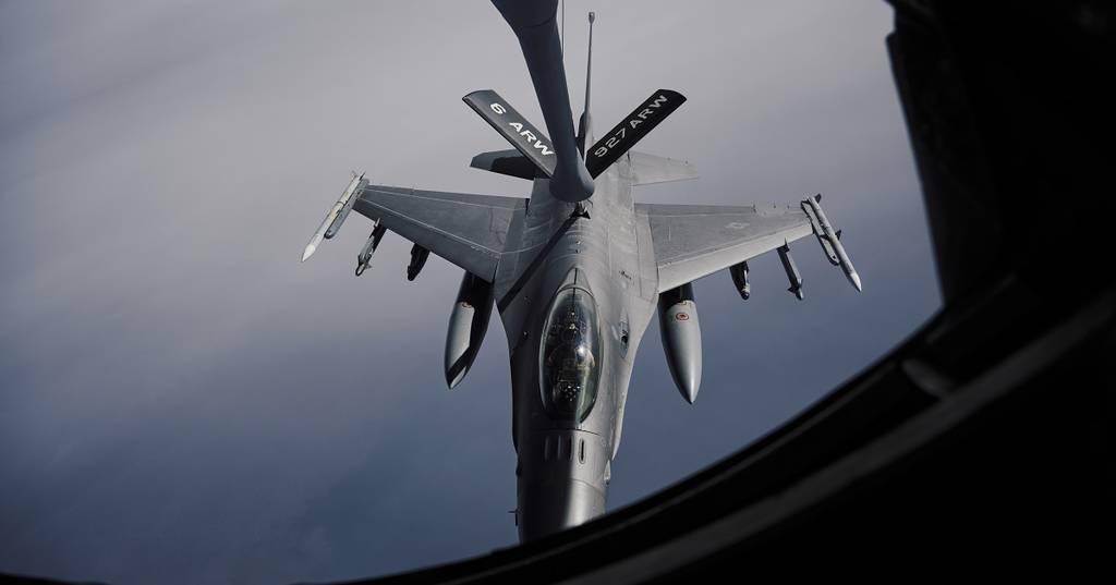 Thumbnail: A U.S. Air Force F-16 Fighting Falcon is refueled by a KC-135 Stratotanker over U.S. Central Command Jan. 1, 2022. (Tech. Sgt. Christopher Ruano/Air Force)