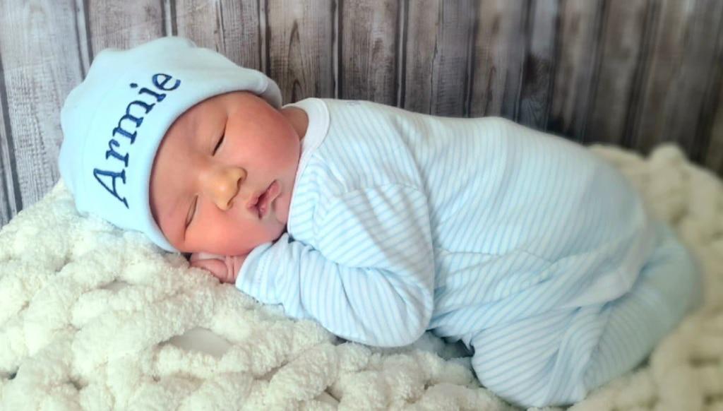 Baby Armie entered the world on Jan. 7. (Screenshot via Twitter) Go Armie!: Green Beret-turned congressman names baby after his beloved branch