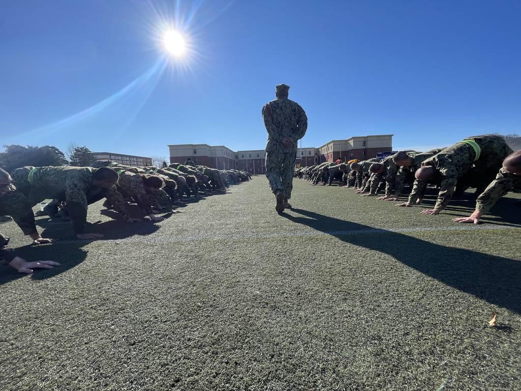 Officer Candidate School attendees perform physical training during their junior officer candidate push at Officer Training Command Newport, Rhode Island, March 2. Those in the Baccalaureate Degree Completion Program will  Navy resurrects bachelorâ€™s degree program to diversify officer talent pool