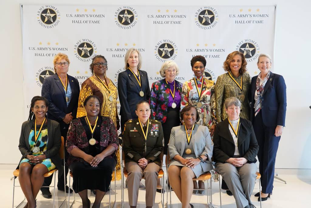 Army Women's Hall of Fame inductees are pictured here, March 22, 2022, at Fort Belvoir, Virginia. (Jay Mallin/Courtesy photo) Foundation honors Army women with Hall of Fame induction