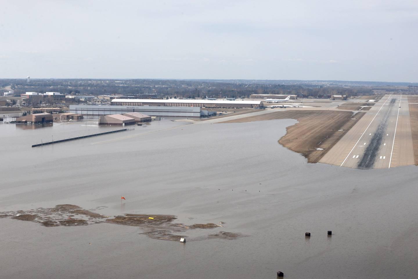 Thumbnail: Offutt Air Force Base and surrounding areas were flooded March 17, 2019, after rapid melting of record-setting snowfall led to widespread flooding across Nebraska. (Tech Sgt. Rachelle Blake/Air Force)