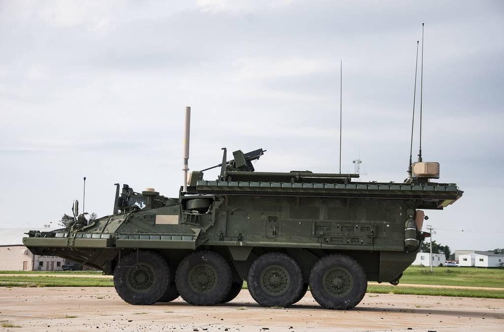 Artis LLC's Iron Curtain Active Protection System went through government characterization on a Stryker combat vehicle but the service ultimately chose not to move forward with the solution. (U.S. Army) Russian invasion of Ukraine sparks renewed interest in Stryker protection system
