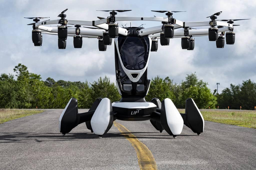 AFWERX's Agility Prime program displayed Lift Aircraft’s Hexa during Emerald Warrior 22.1 at Hurlburt Field, Fla, on May 3, 2022. Agility Prime wants to keep demonstrating its electric vertical-takeoff-and-landing aircraft US Air Force’s ‘flying car’ coming to an exercise near you