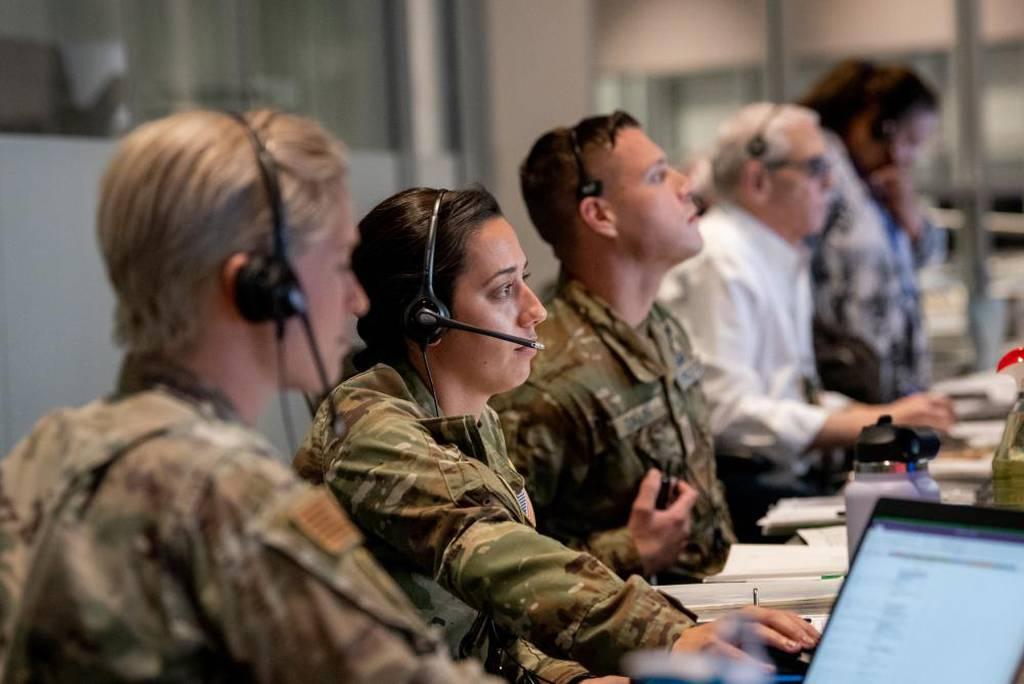 The 1st Range Operations Squadron range operations commanders manage operations inside the Morrell Operations Center in support of the Orbital Flight Test 2 launch May 19 at Cape Canaveral Space Force Station, Fla. The MOC Space Force seeks a bigger voice in military operations