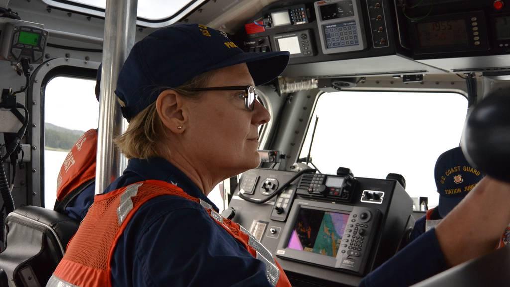 Then-Vice Adm. Linda Fagan gets underway aboard a boat Auke Bay, Alaska, in 2018. (Seaman Nicole Bridler/Coast Guard) Coast Guard commandant lays out vision for recruitment, retention