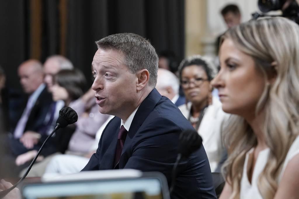 Matt Pottinger, former deputy national security adviser, testifies as the House select committee investigating the Jan. 6 attack on the U.S. Capitol holds a hearing at the Capitol on July 21. Sarah Matthews, former White H Former national security staff blast Trump’s actions on Jan. 6 as harmful to democracy