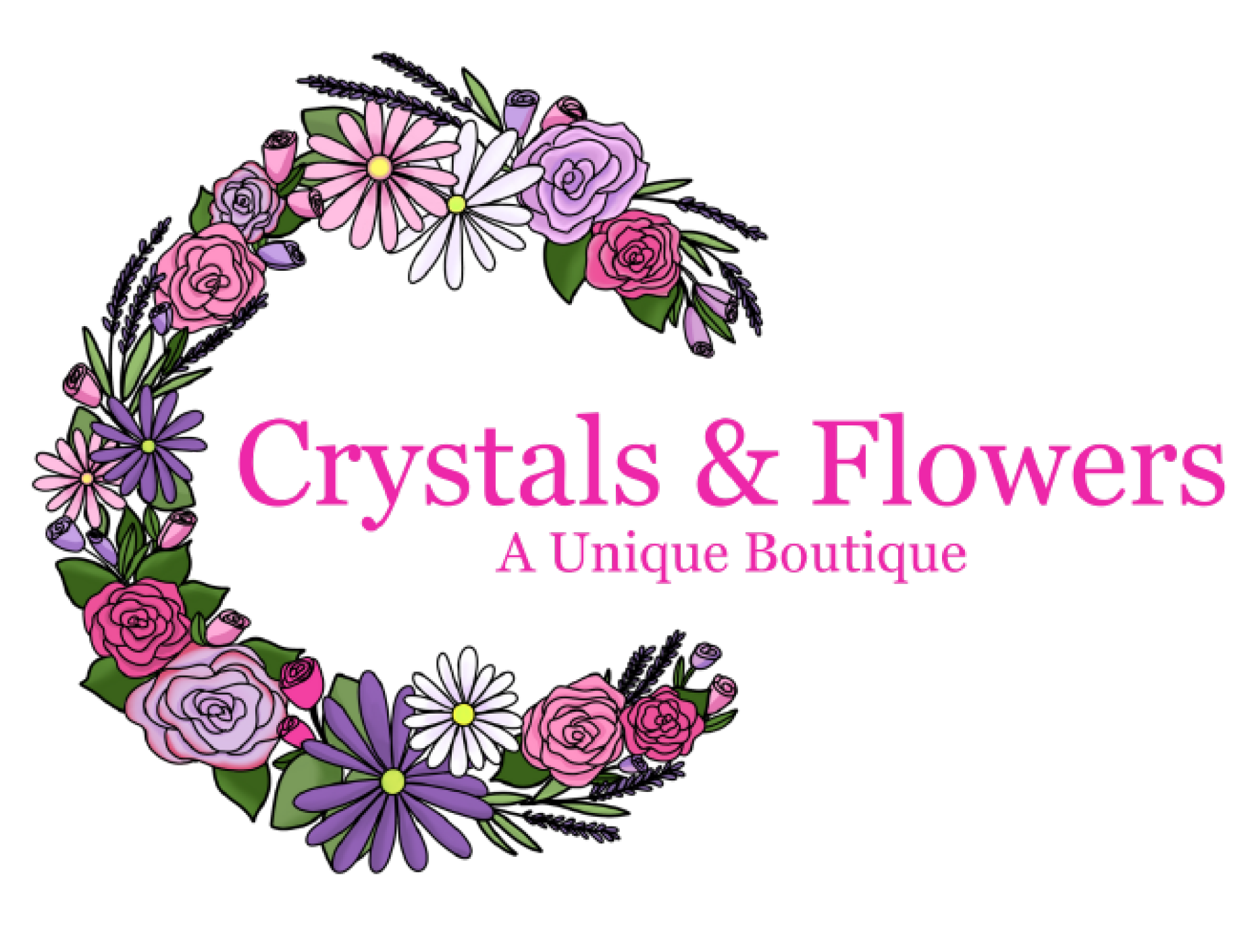 Logo: Crystals and Flowers